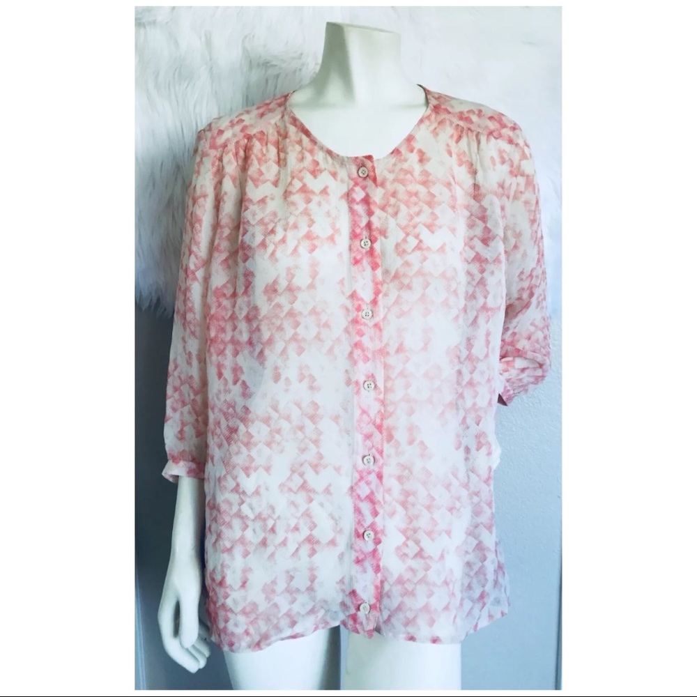 CAbi #756 Women's Emerson Boho Blouse Sheer SZ M